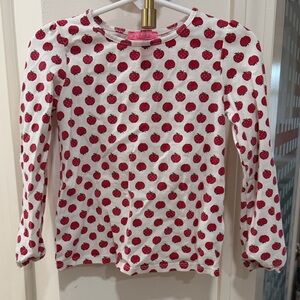 Isaac Mizrahi Kids Red Apple Print Long Sleeve Tee